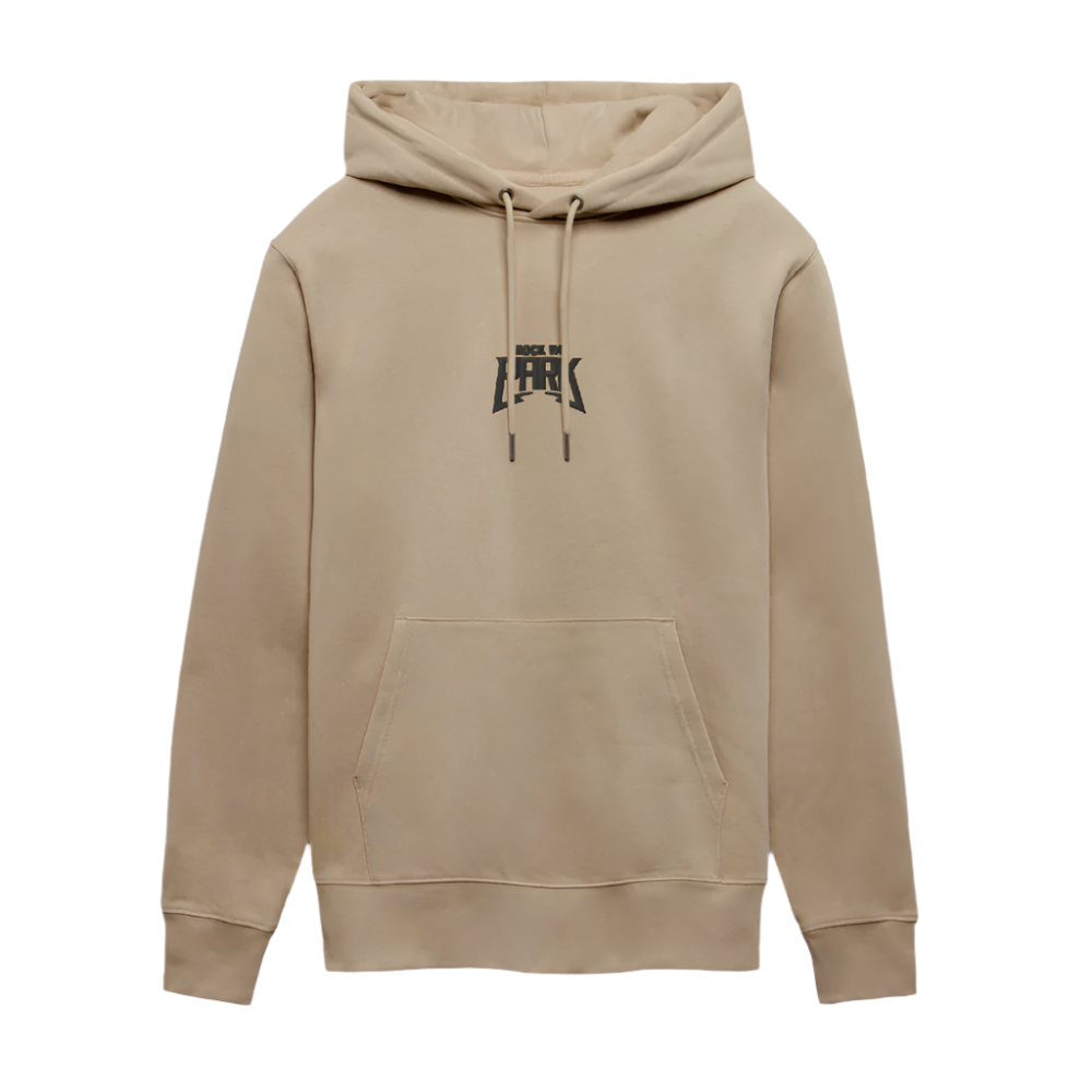 Essential Unisex Organic Hoodie mit schwarzem Stick - Beige